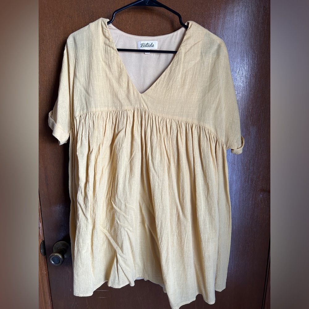 Listicle Yellow Babydoll Dress